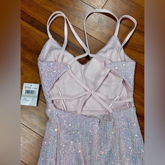 Morgan & Co. Elegant Pink sequin Glitter Evening Dress NWT - Picture 4 of 10